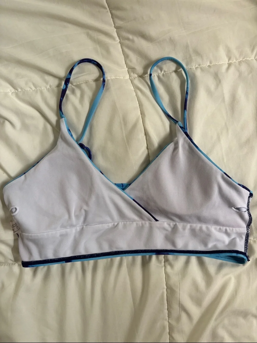 Blue Tie-Dye Triangle Bikini Top Size Large/Runs Small - Picture 4 of 7